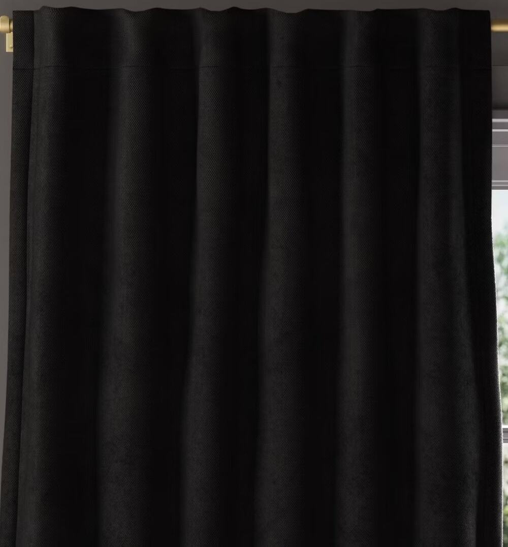 Threshold 50"x84" Blackout Chenille Curtain Panel Black